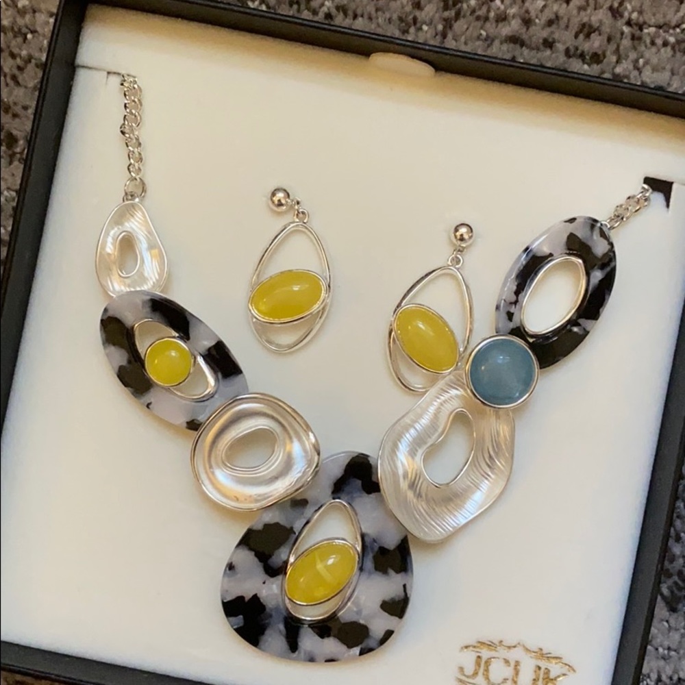 JCUK statement necklace and earrings set